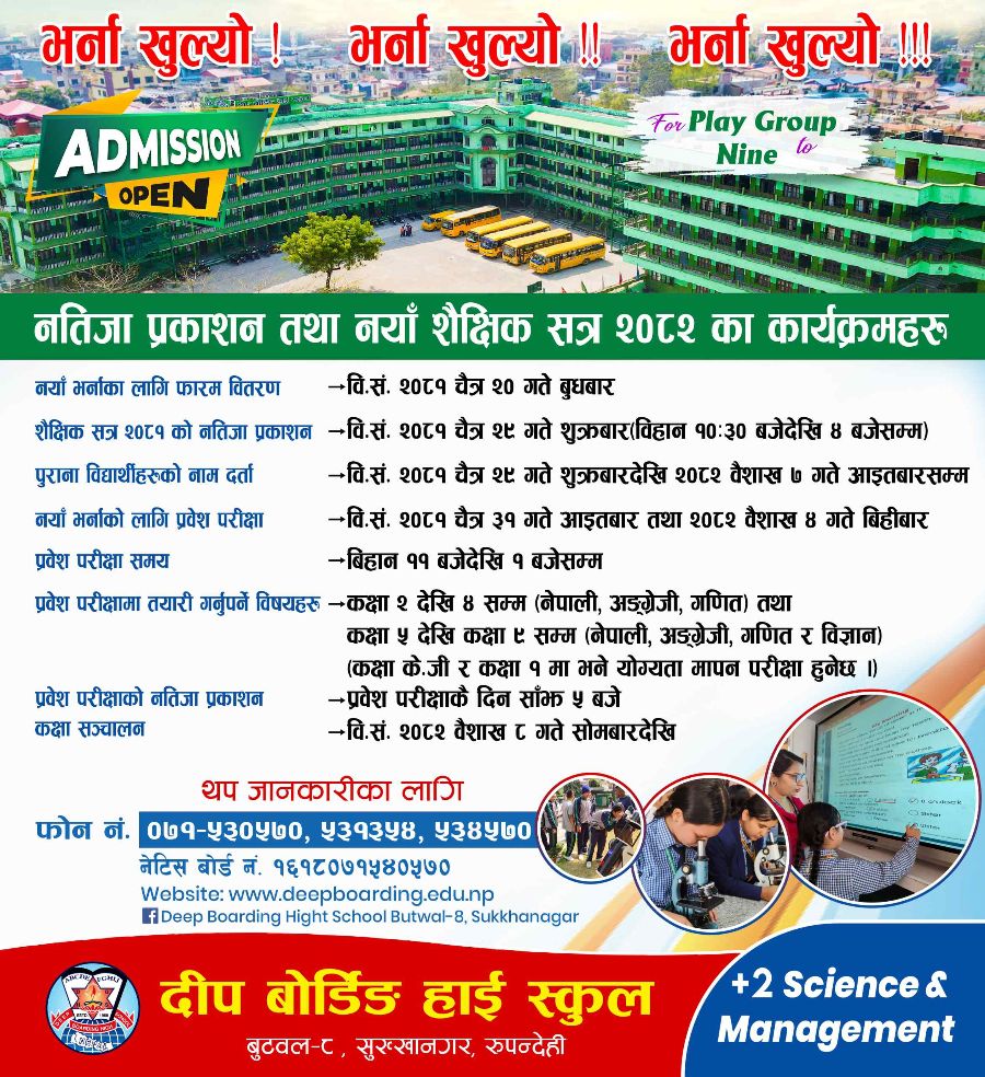Admission Open For Play Group To Nine