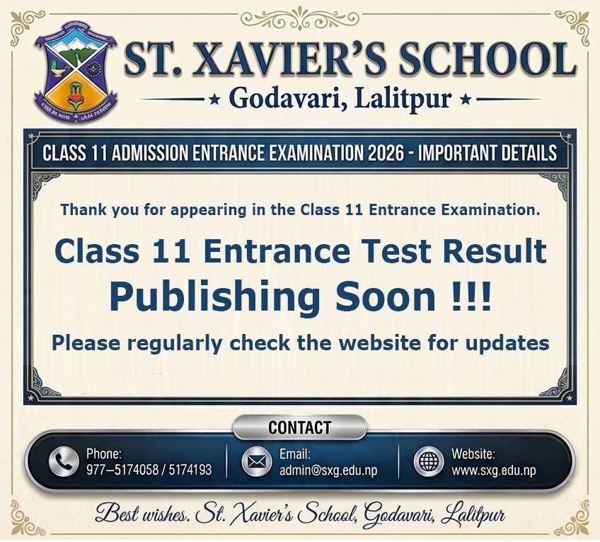 Class 11 Entrance Test Result Publishing Soon !!!