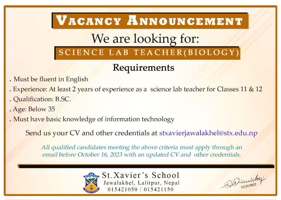 VACANCY ANNOUNCEMENT