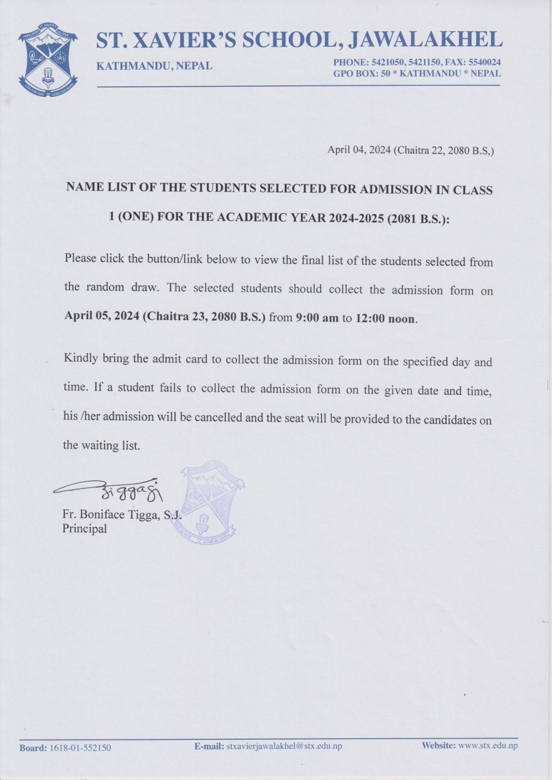 CLASS 1 FINAL LIST 2081 B.S.