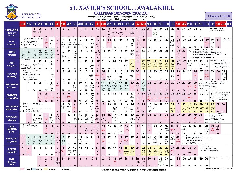 Calendar 2025-2026 (2082 B.S.)