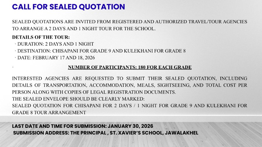 Call for Sealed Quotation