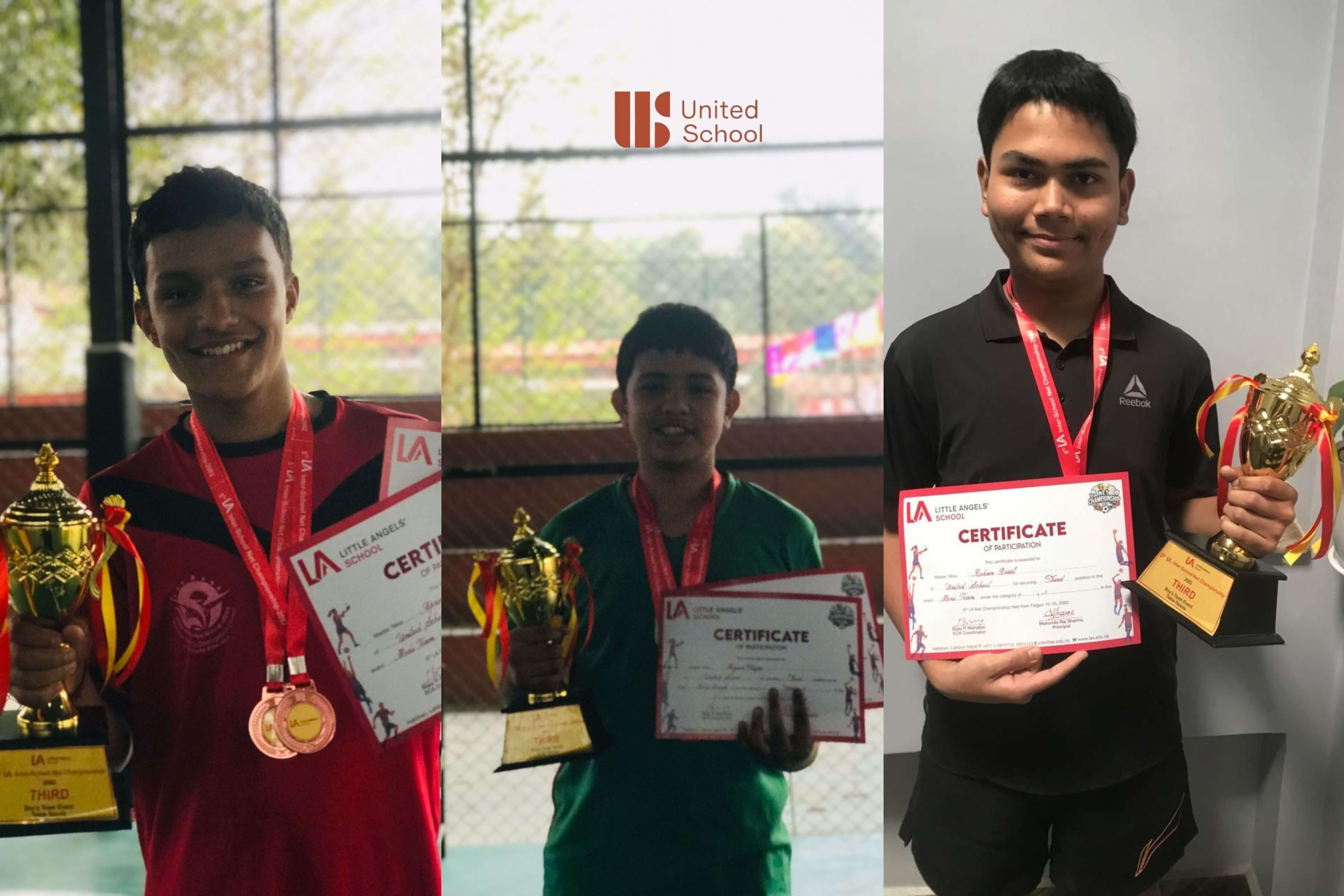 Third position in Interschool Table Tennis Competition at Little Angels School held on 2082