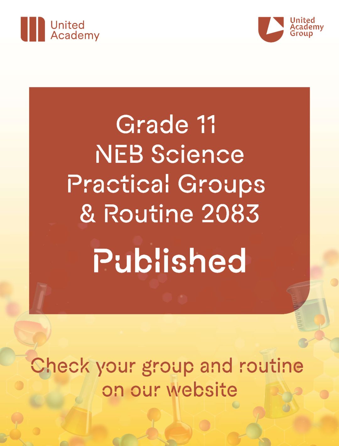 NEB Grade 11 Practical Exam of Batch 2082: Groups, Name List and Routine for United Academy Students