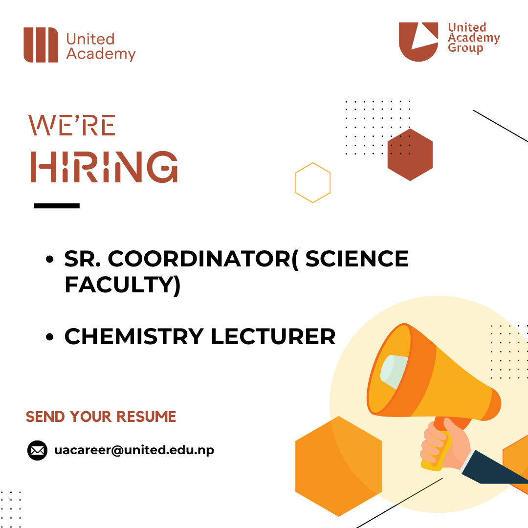 We are looking for Sr. Coordinator for Science Faculty and Chemistry Lecturer