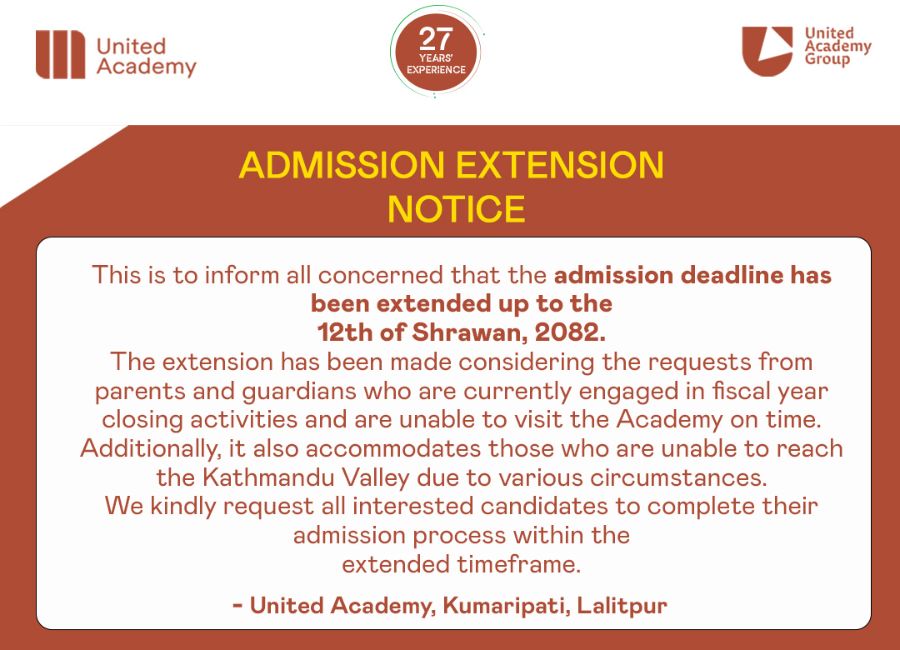 Admission Extension Notice