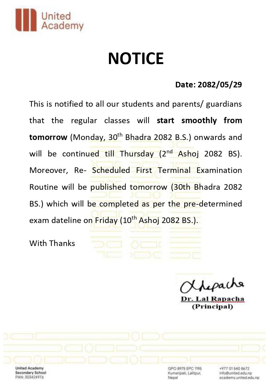 Class Reopening Notice