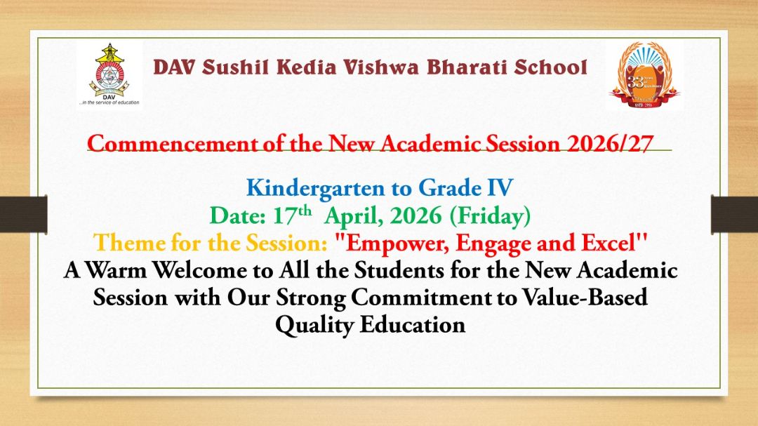 Commencement of the New Academic Session 2026/27 -Kindergarten to Grade IV