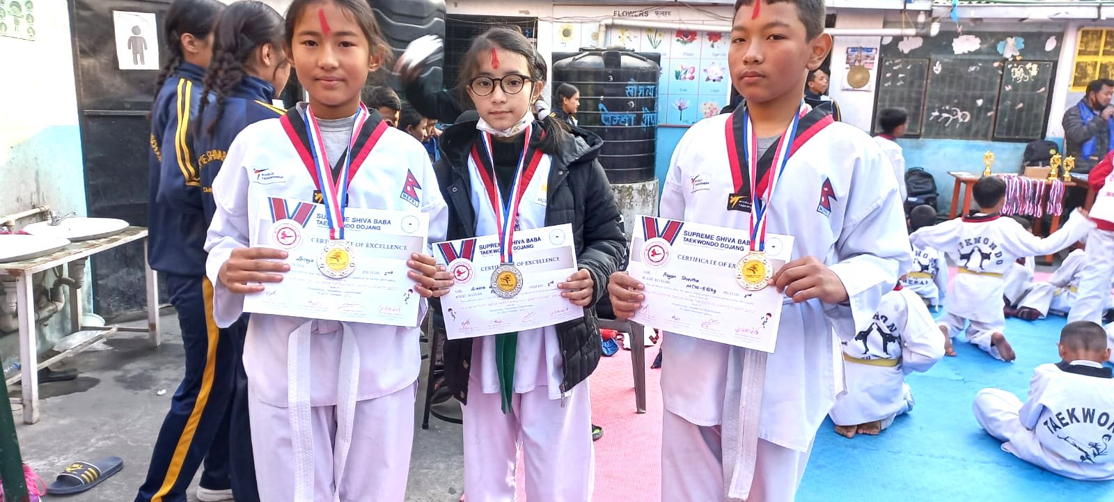 Aayan, Shreeya and Simona Won the Second Position in Taekwondo