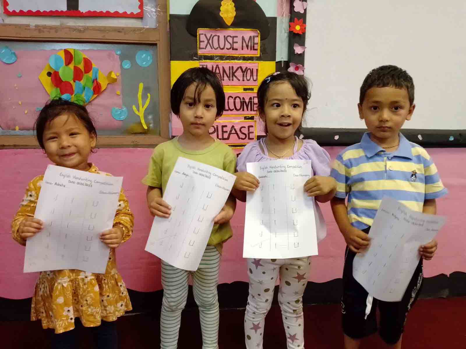 English Handwriting Competition in Kindergarten