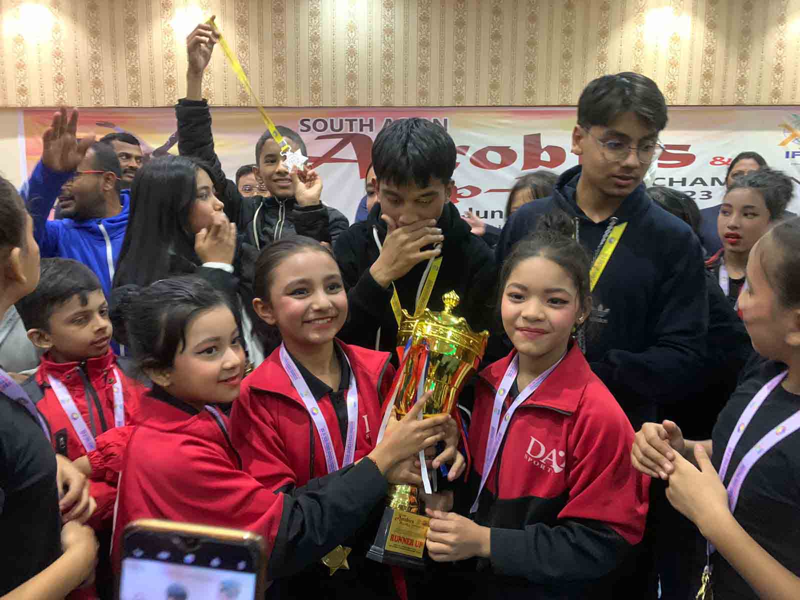 Runner-up Trophy in South Asian Aerobics and Hip-hop Championship
