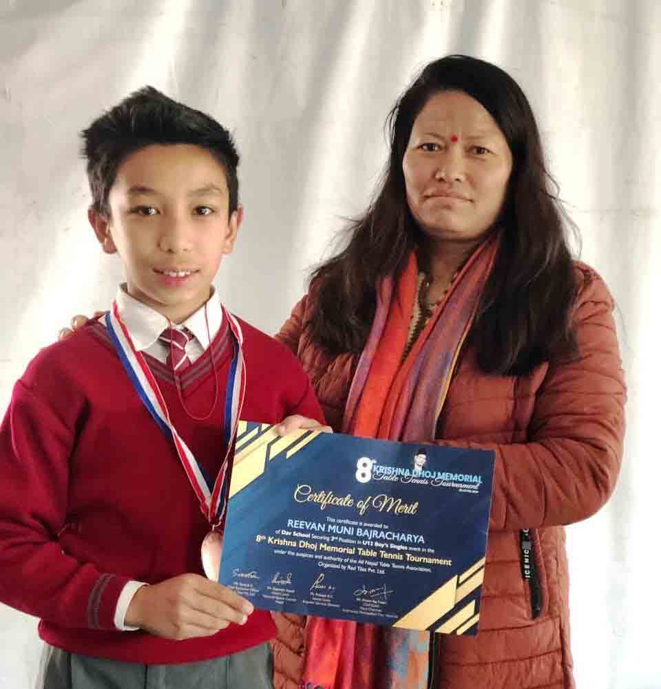 3rd Position in 8th Krishna Dhoj Memorial Table Tennis Tournament