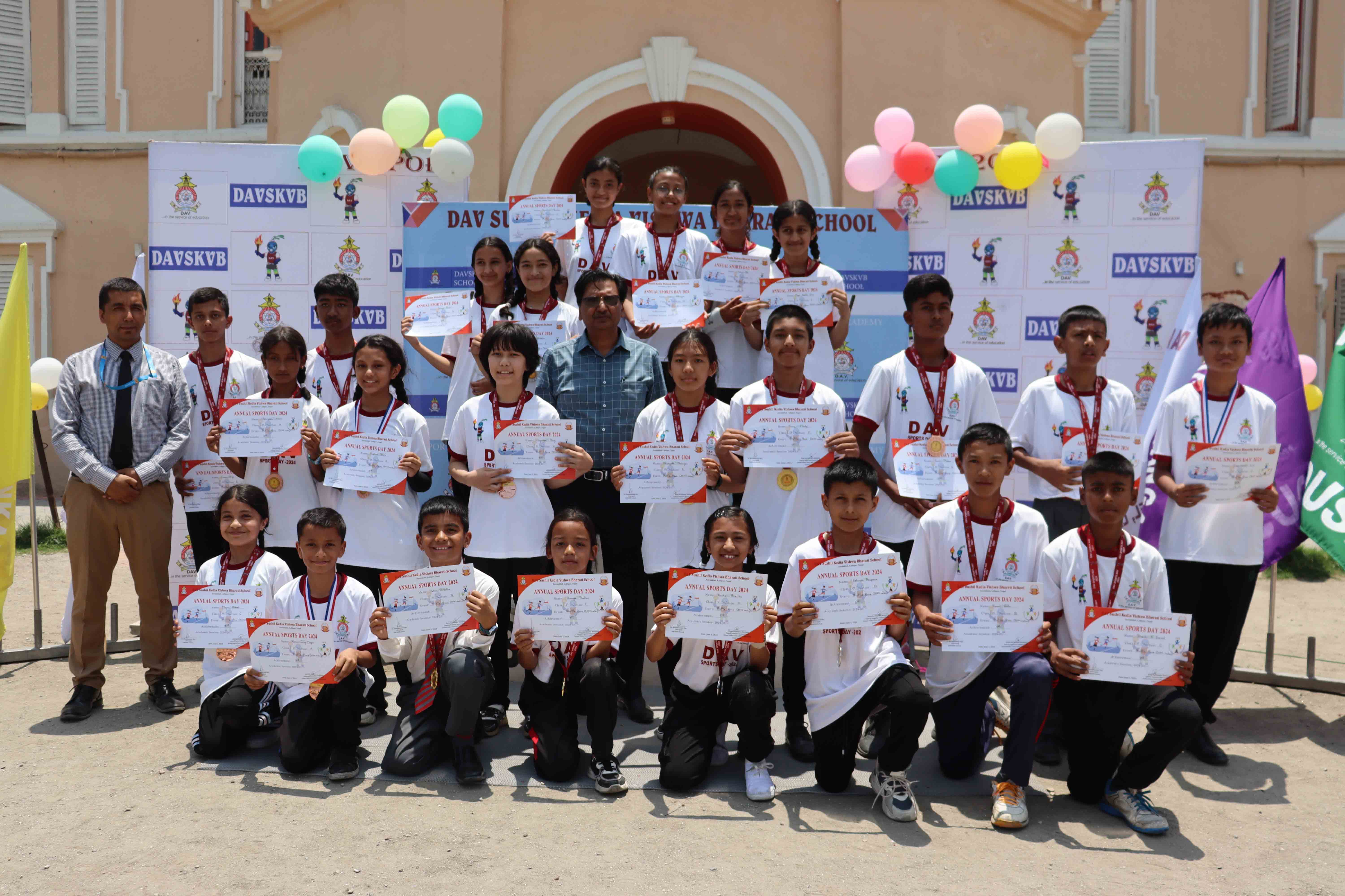 Achievers of the Internal Sports Event Honoured in the Assembly (Grades V to XII)