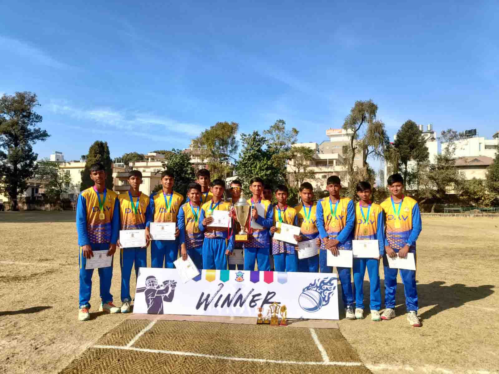 DAV Won the Champion's Trophy of 2nd Brouno Memorial Inter-School Cricket Tournament