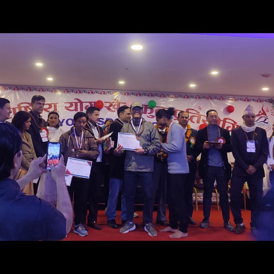DAV Yoga Sports Teacher Mr. Lama Won the Second Position in 6th National Yoga Sports Championship