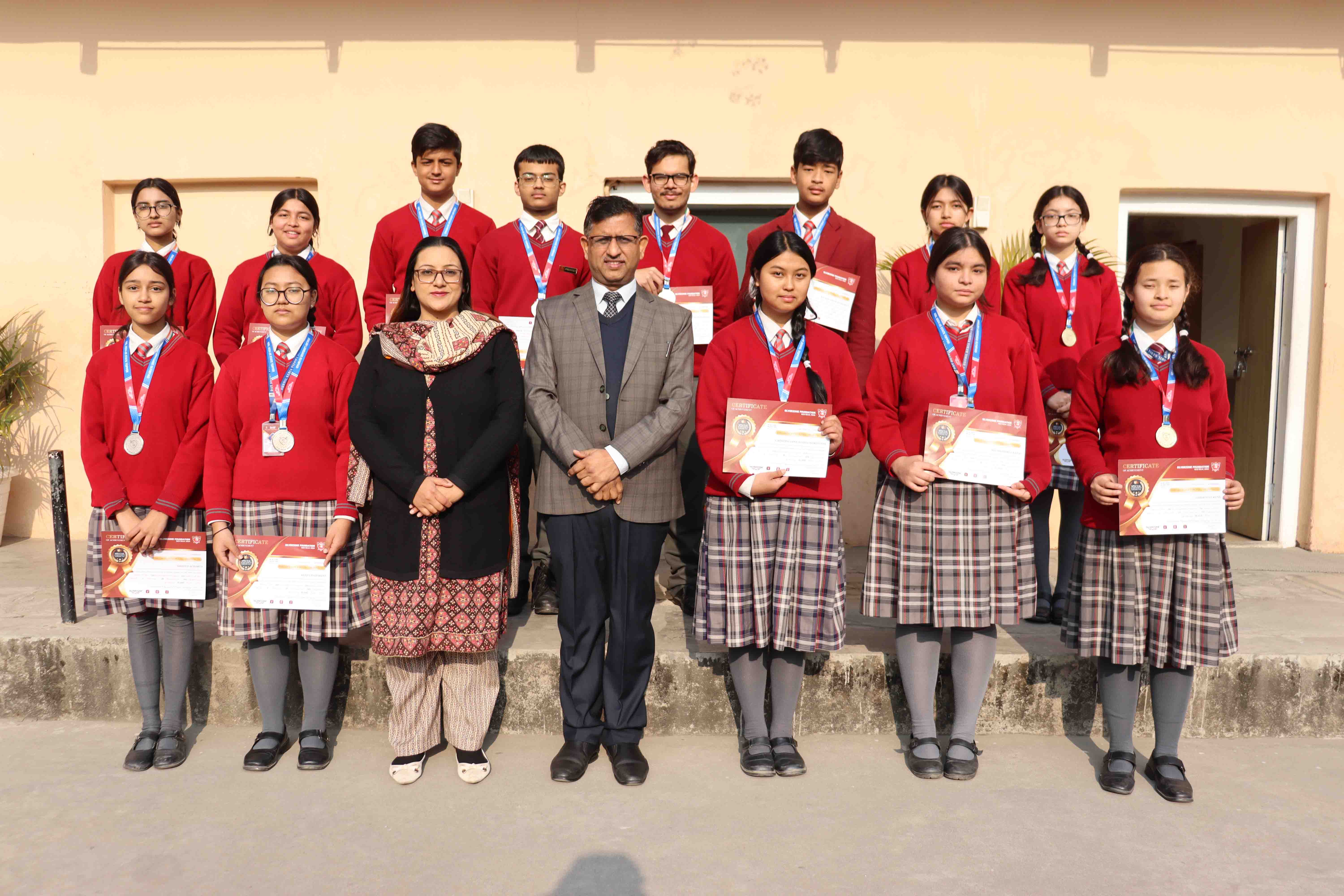 Winners of International Olympiad of English Language (IOEL) Honoured in Assembly