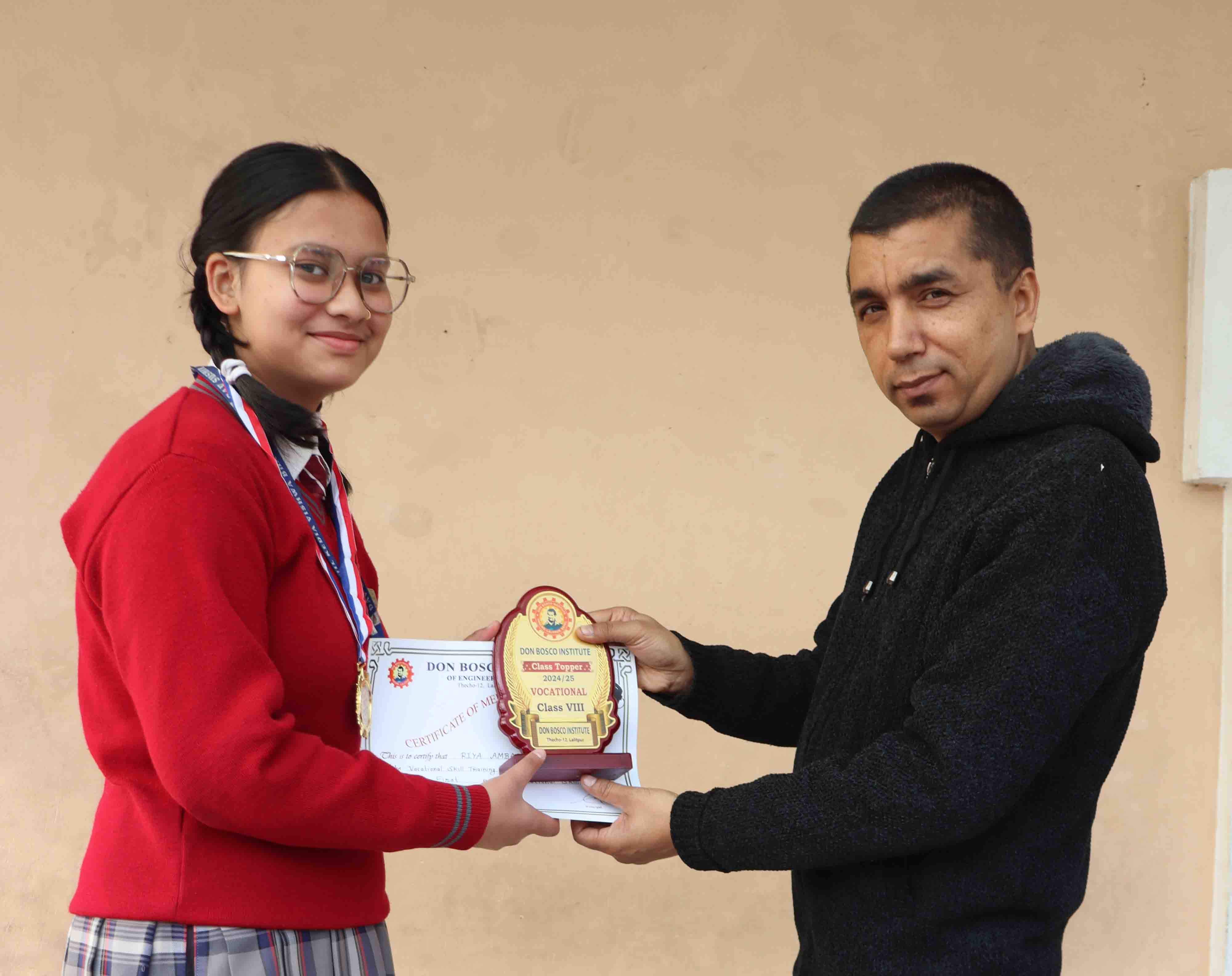 Riya and Shreya Secure First Position in Vocational Skill Training and Competition