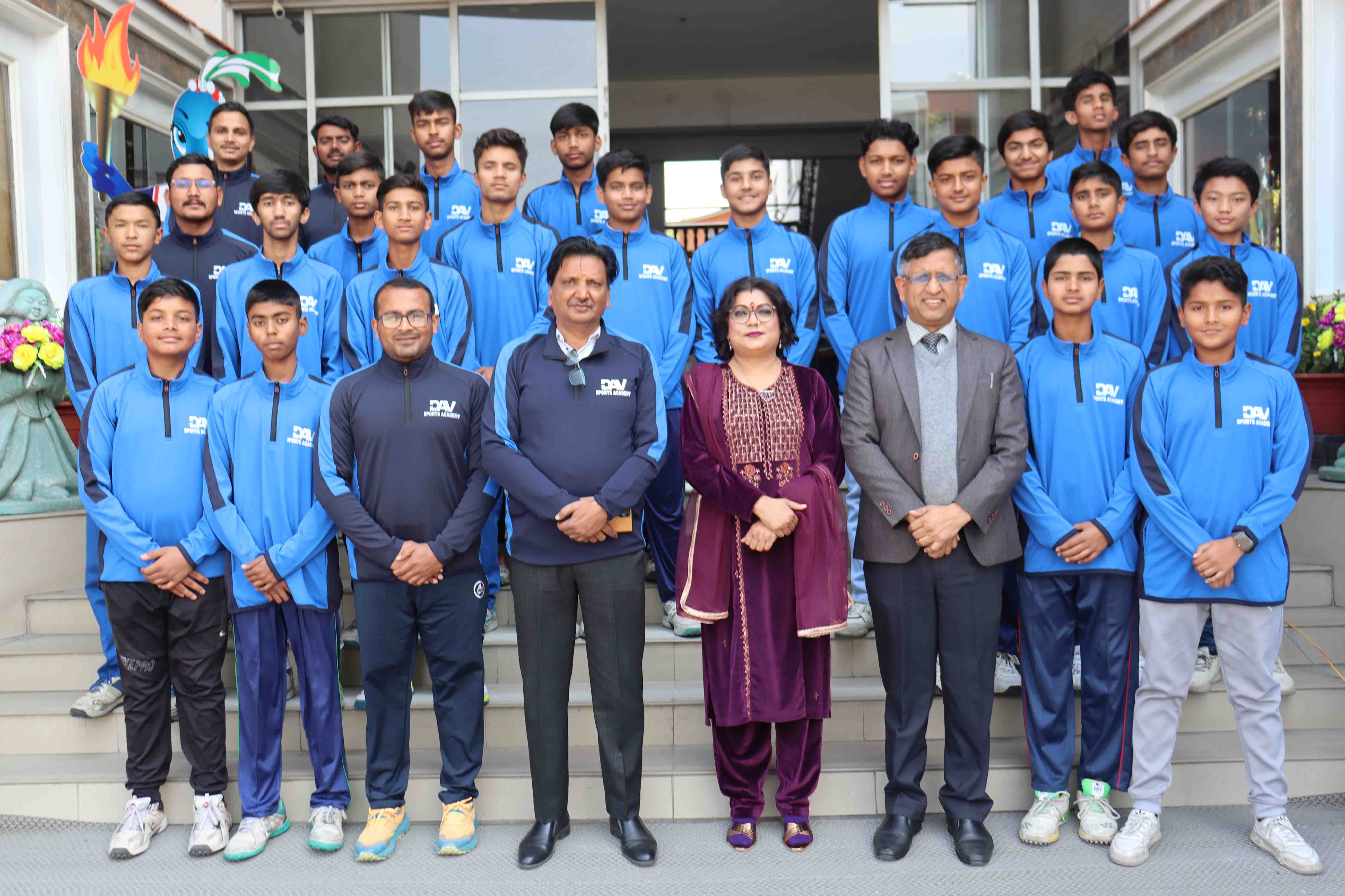 DAV Under-16 Boys Cricket Team Honored with Sports Kit