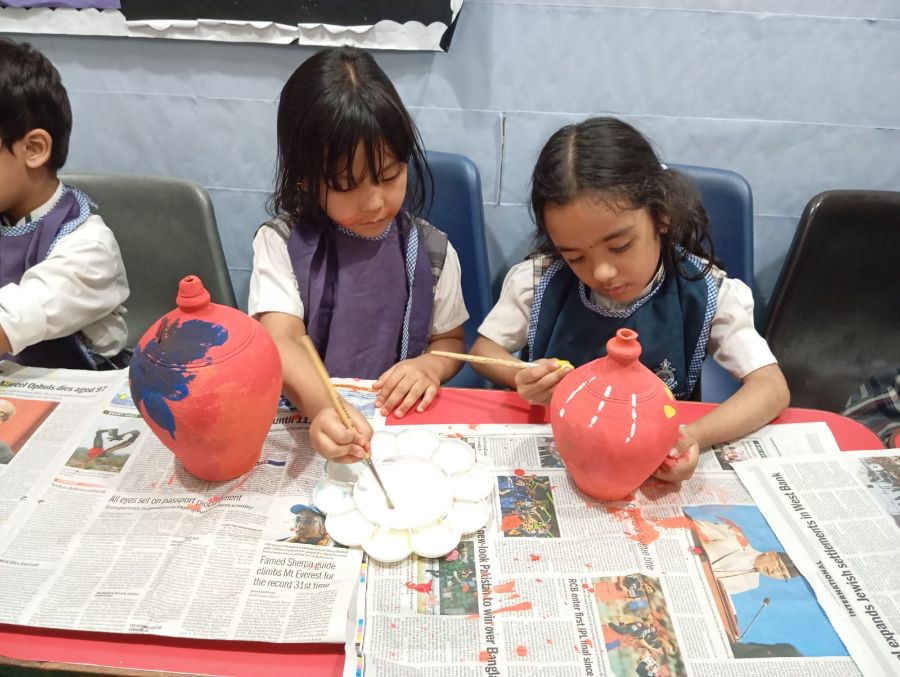 Piggy Bank Painting Activity at DAV Kindergarten