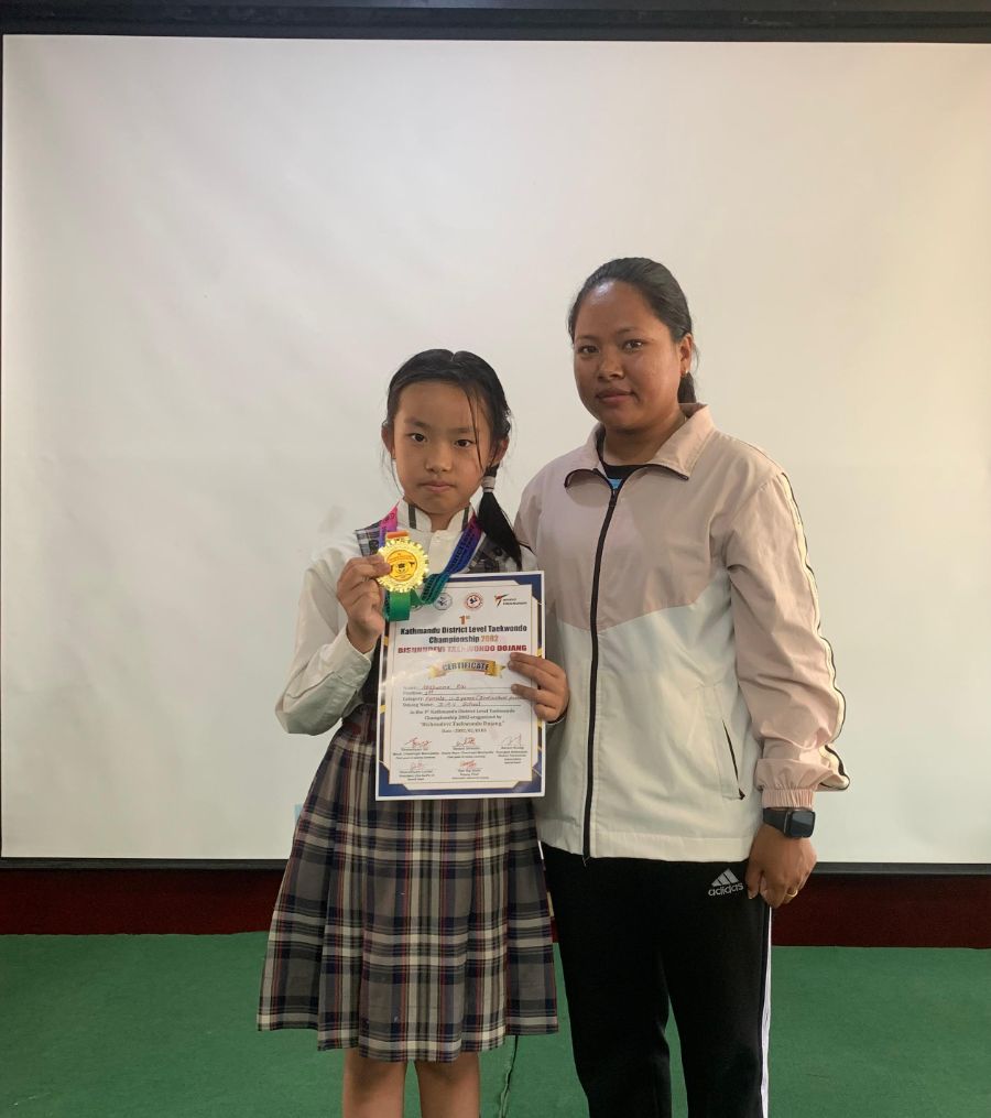 Akshunna Rai Wins First Position in Kathmandu District Taekwondo Championship