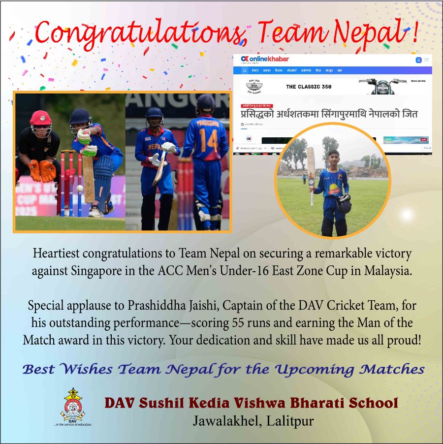 Heartiest Congratulations and Best Wishes Team Nepal