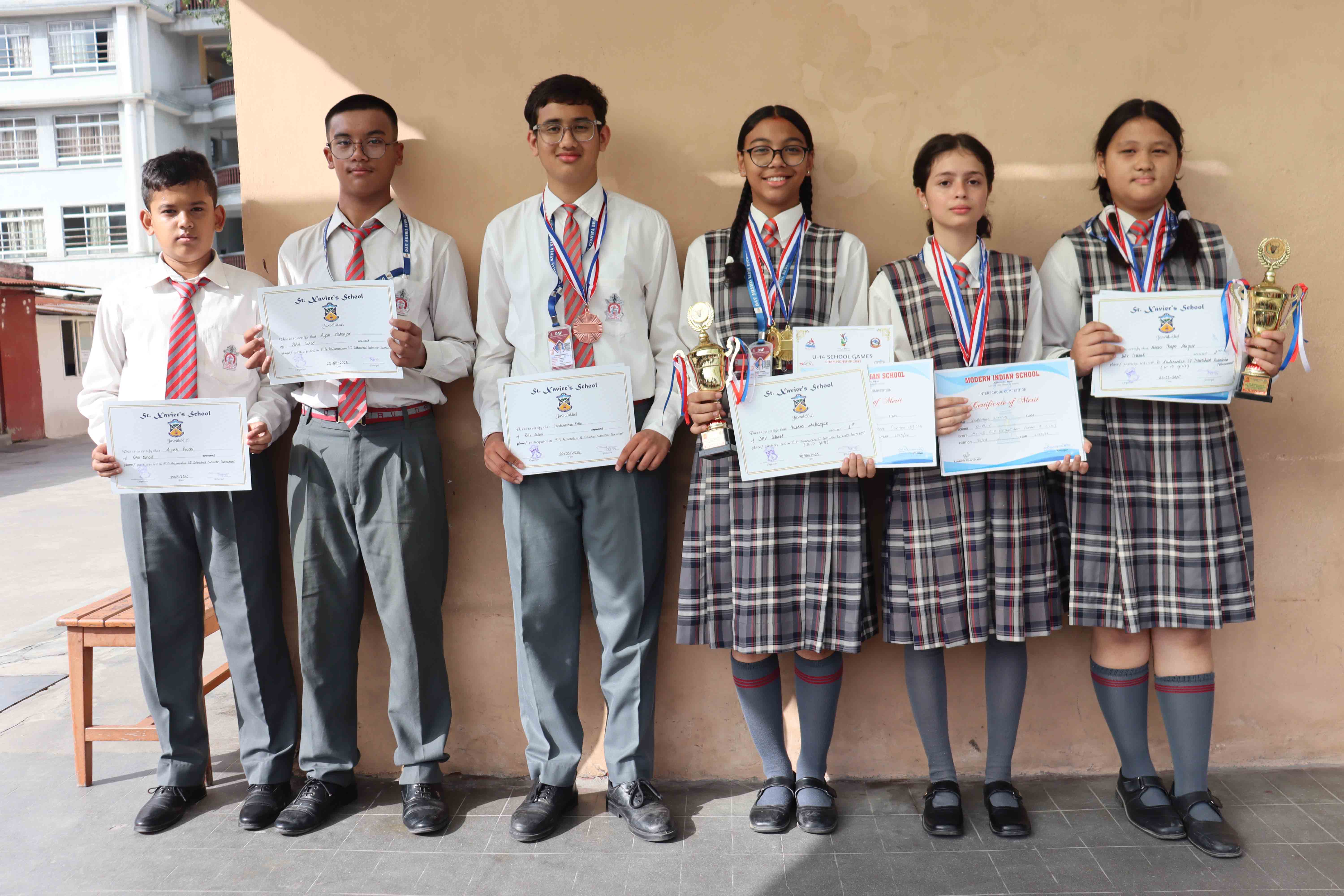 Winners of Different Interschool Competitions Honoured in School Assembly