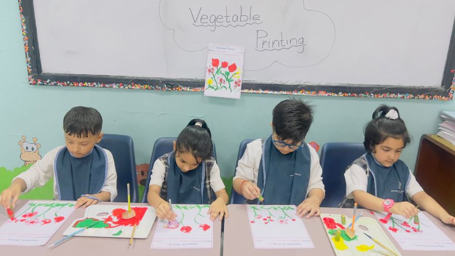 Vegetable Printing Activity for Kindergarten Students