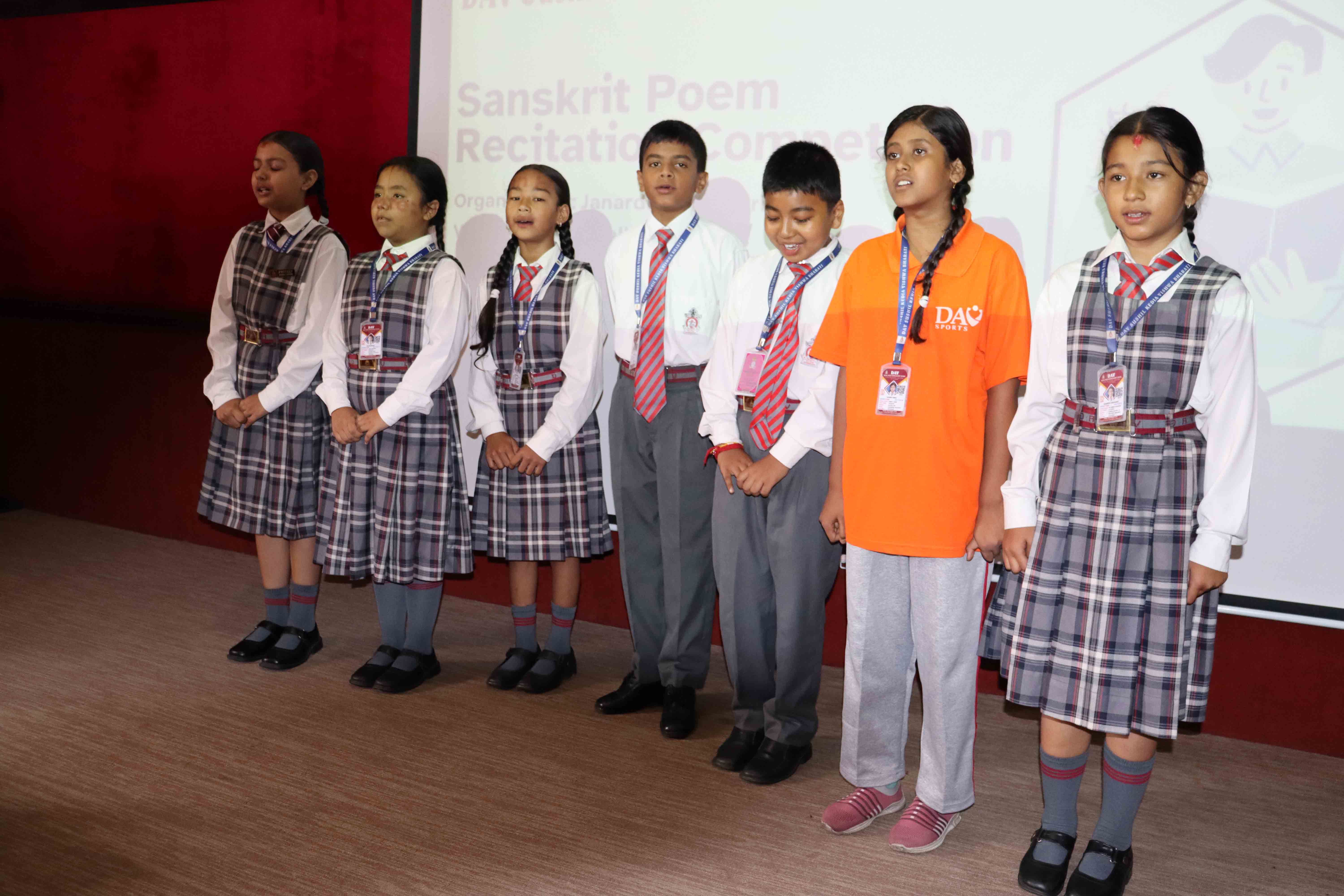 Inter Section Sanskrit Shlokbachan Competition for Grade V students
