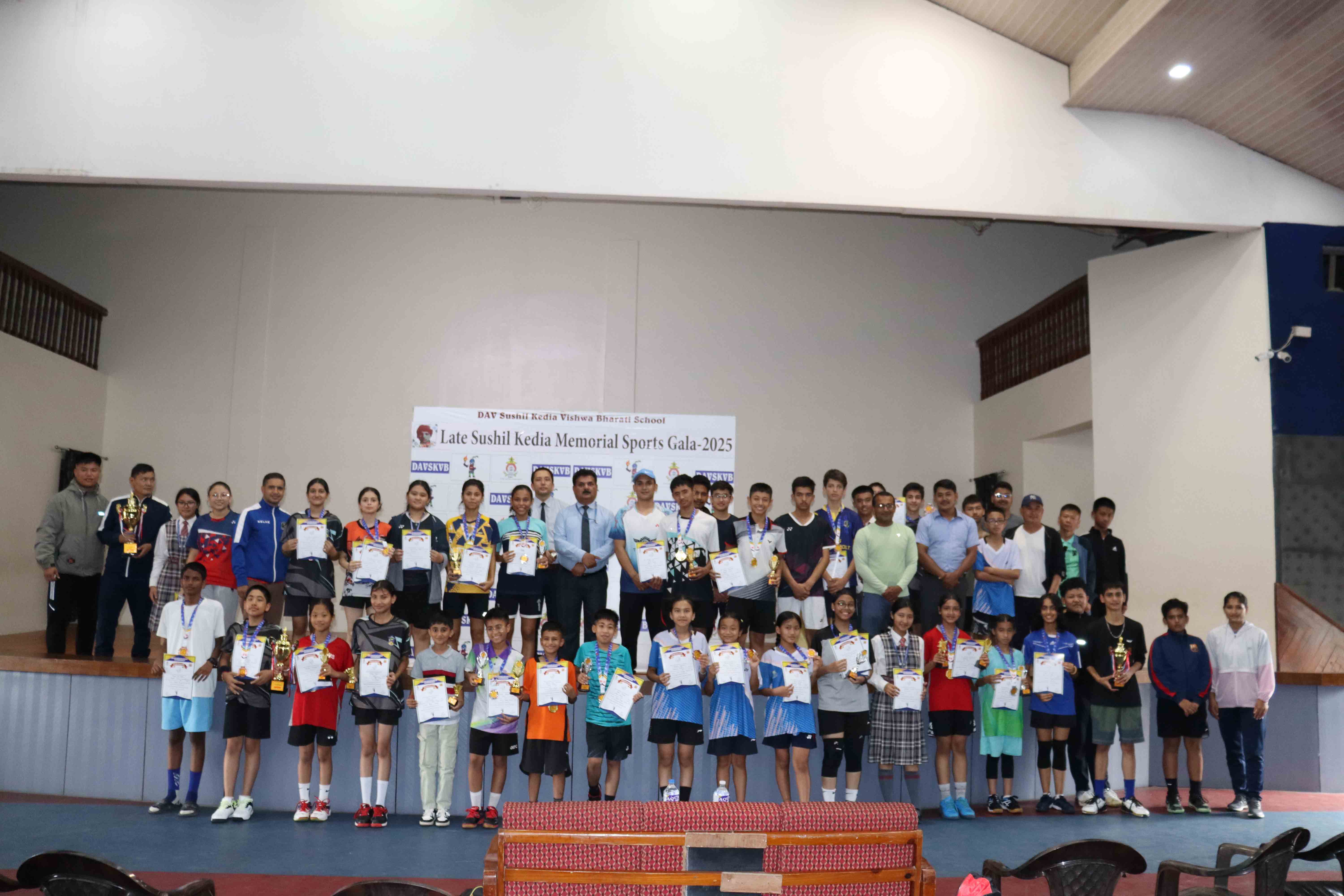 Award ceremony of the 2nd Sushil Kedia Memorial Inter-School Badminton Tournament, 2025