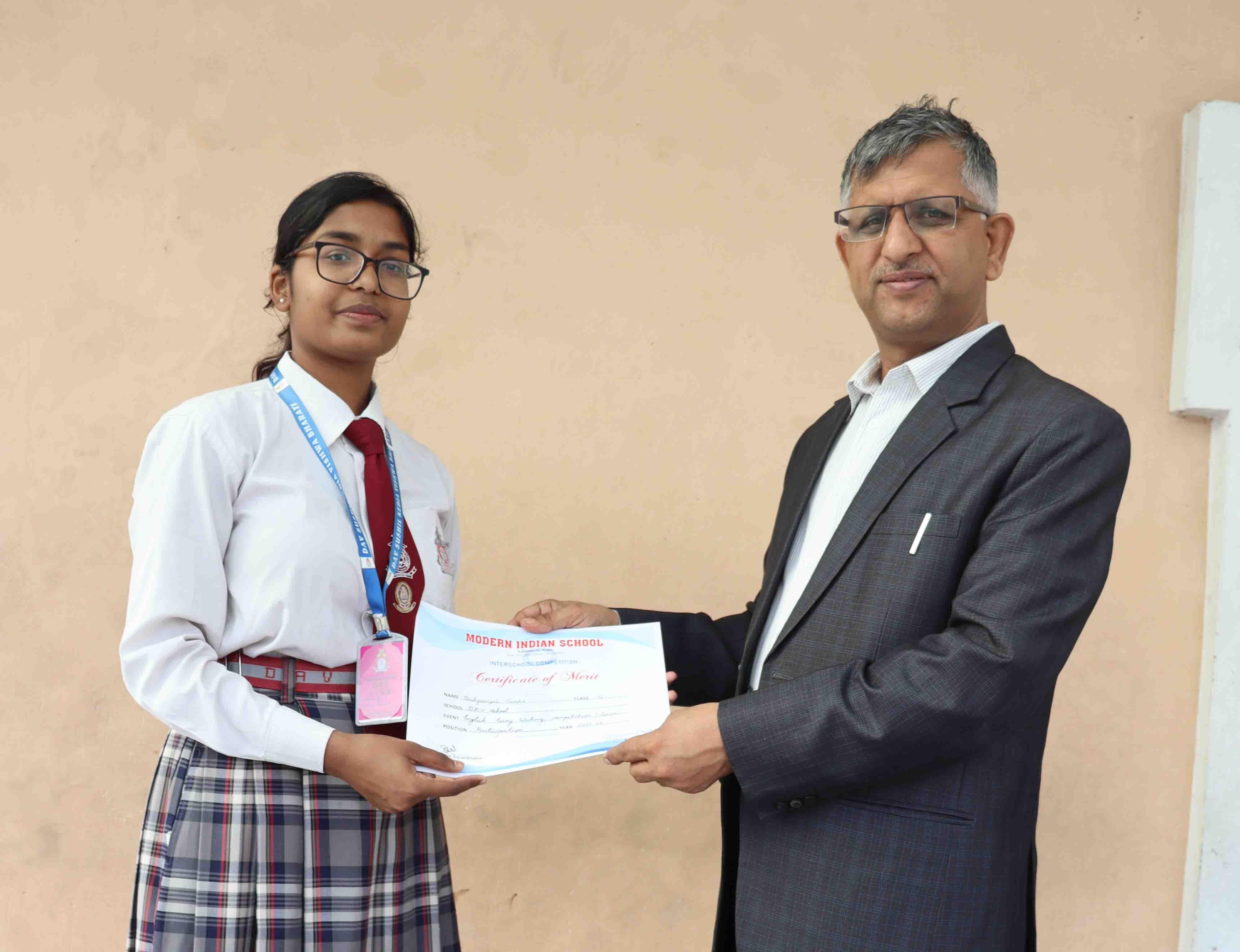 Participants of Inter School Essay Writing Competitions Esteemed in the Assembly