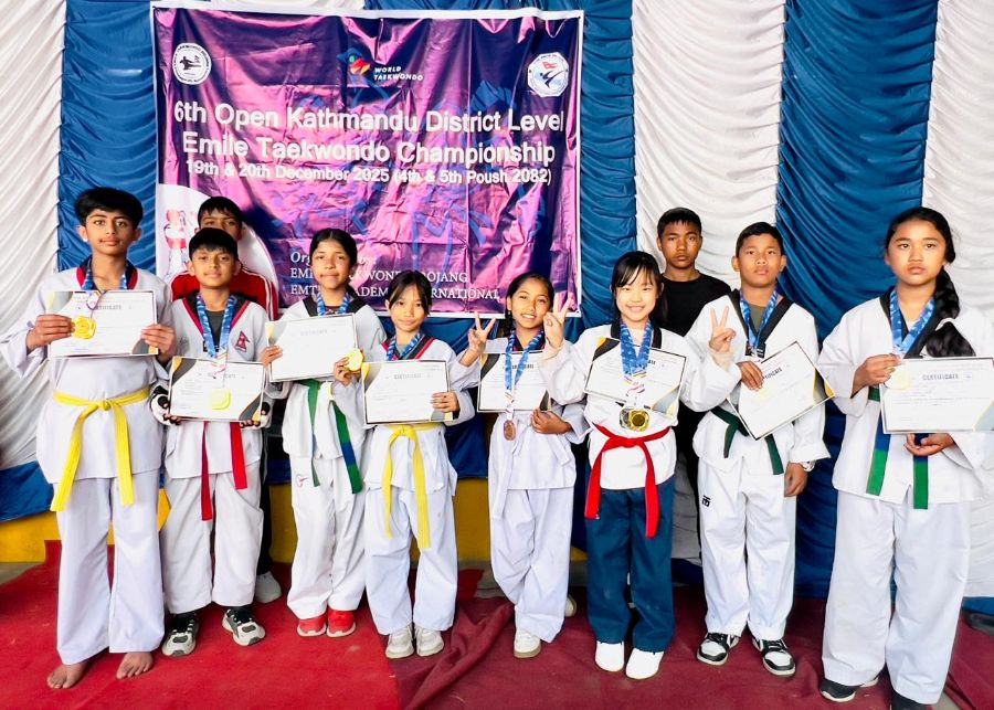 Outstanding Achievement by DAV Taekwondo Players at the 6th Open Kathmandu District Level EMILE Taekwondo Championship 2025