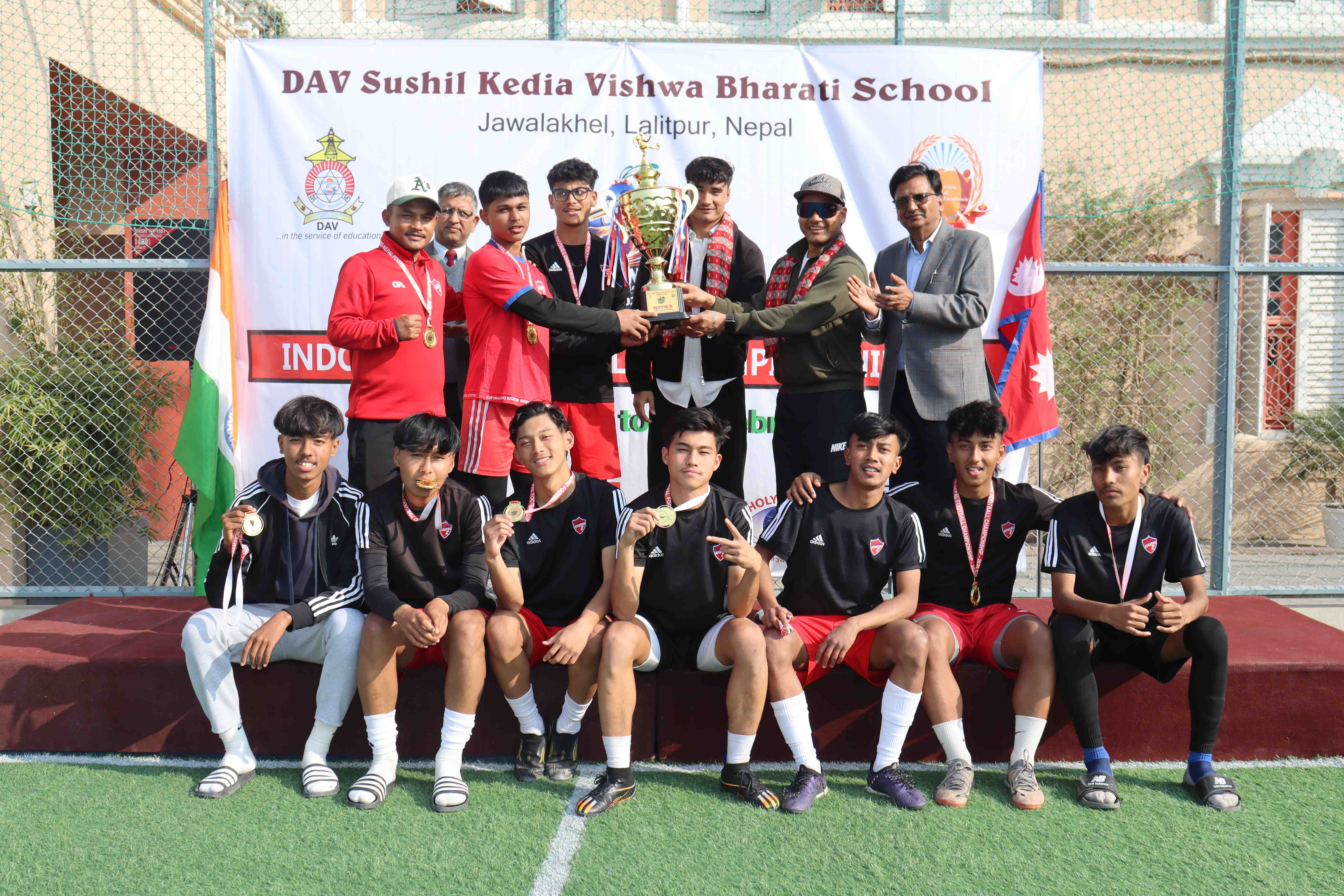 Kathmandu Kickers Wins the First International Indo–Nepal Football Championship of DAV School