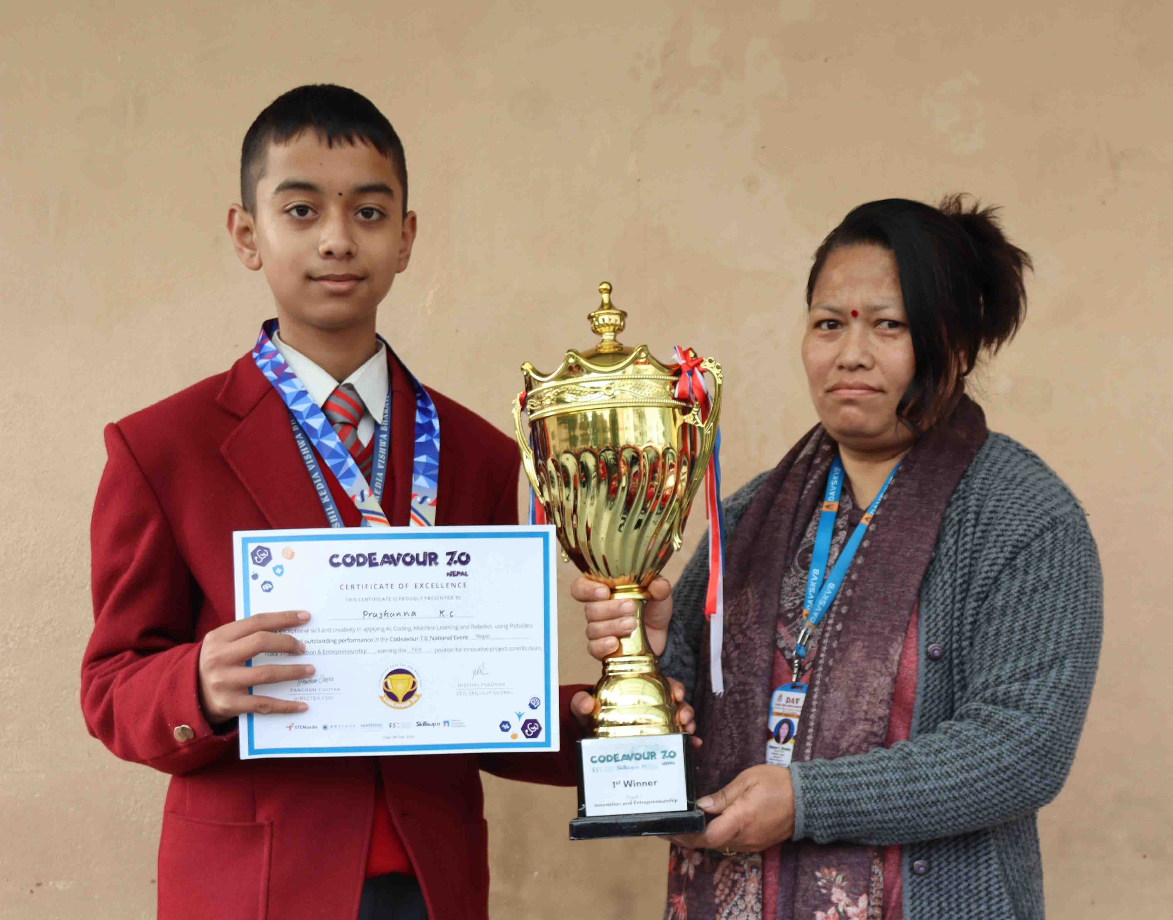 Prasanna KC Secures First Place in Codeavour 7.0 National Competition