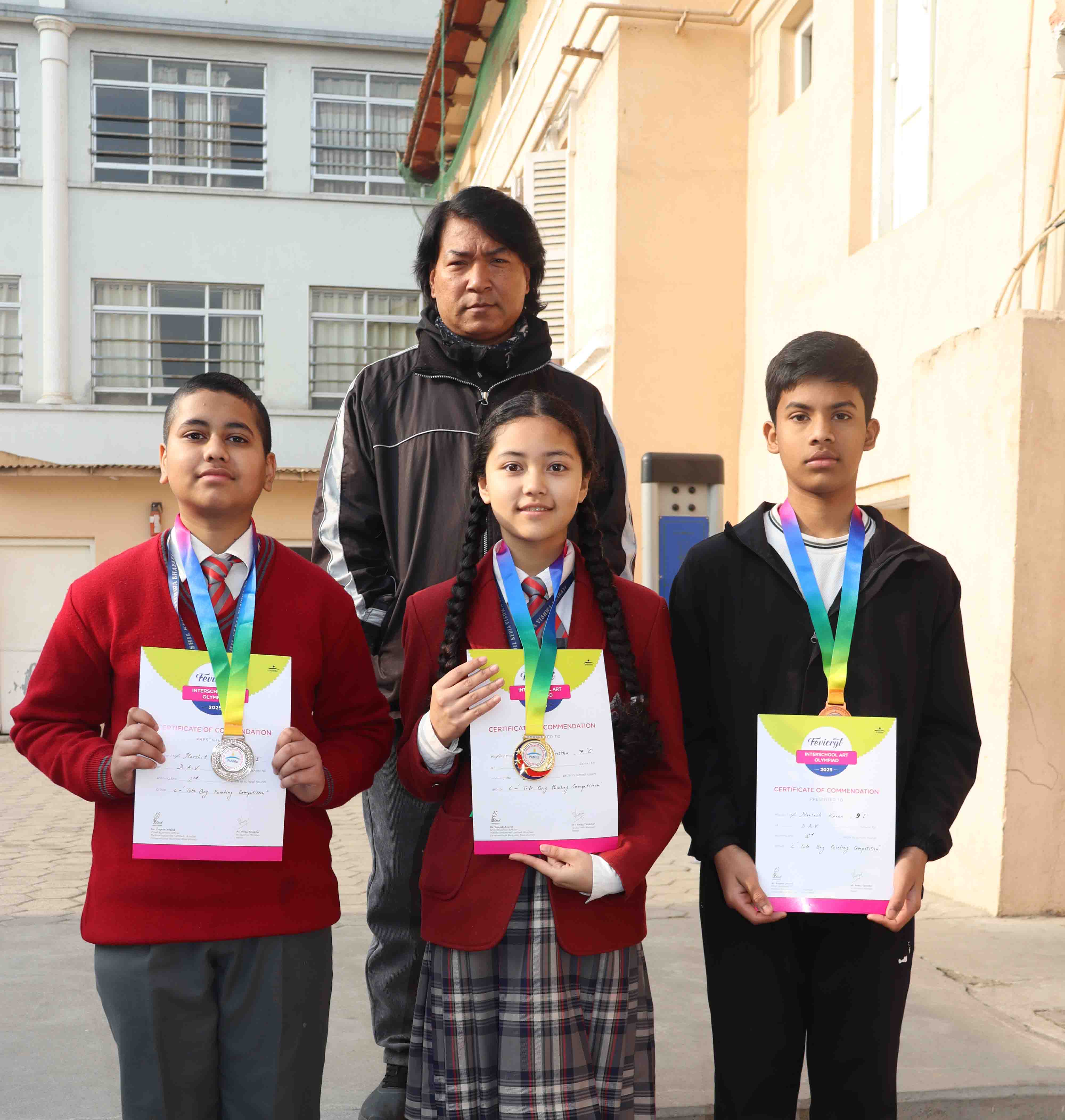 Achievers of Fevicryl Inter-School Art Olympiad “Tote Bag Painting Competition” Honoured