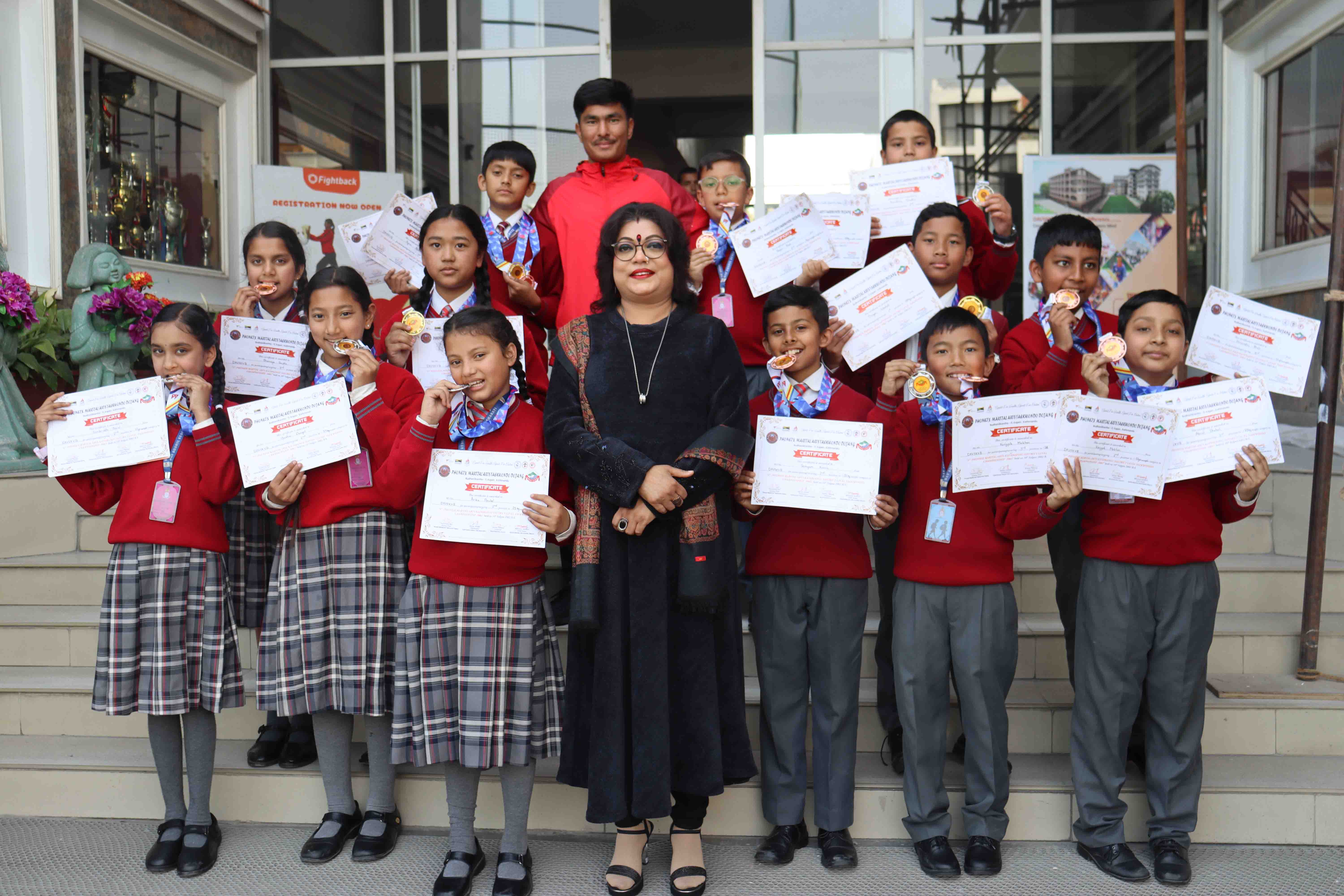 Principal Honours Achievers of Phoenix Martial Arts Kathmandu District Level Taekwondo Championship