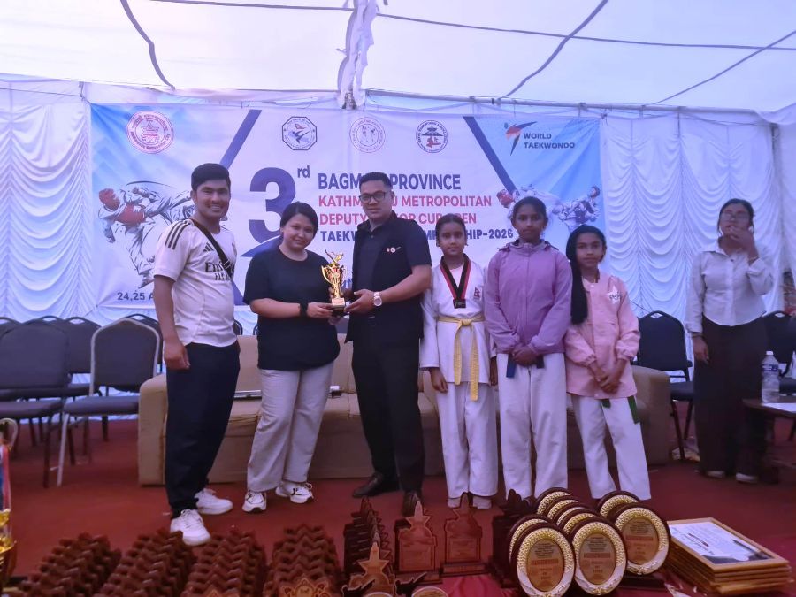 DAV School Wins Best Team Award at Bagmati Province Taekwondo Championship
