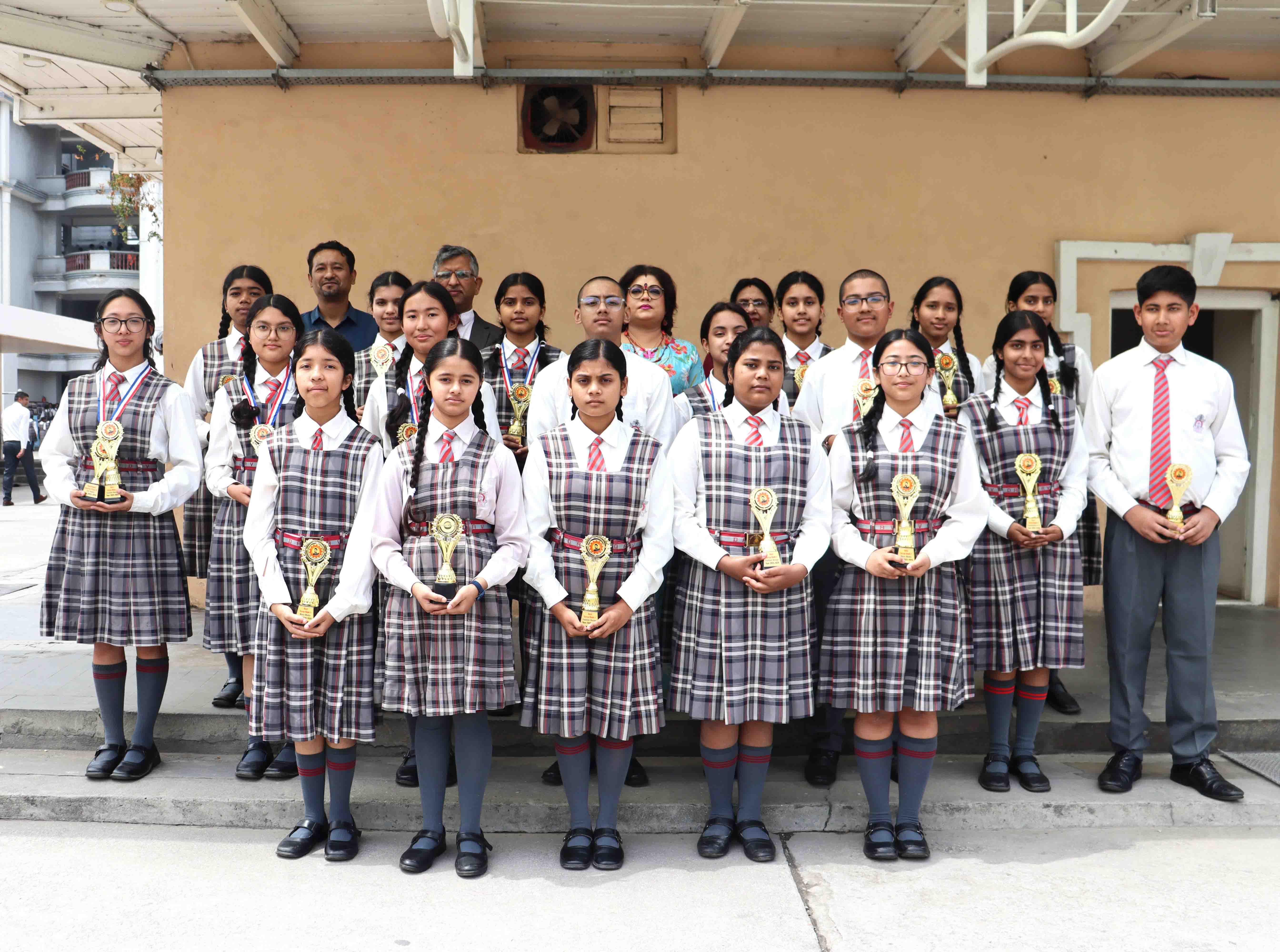 Achievers of the Best Scrap Book Award in Senior and Middle School Honoured in Assembly
