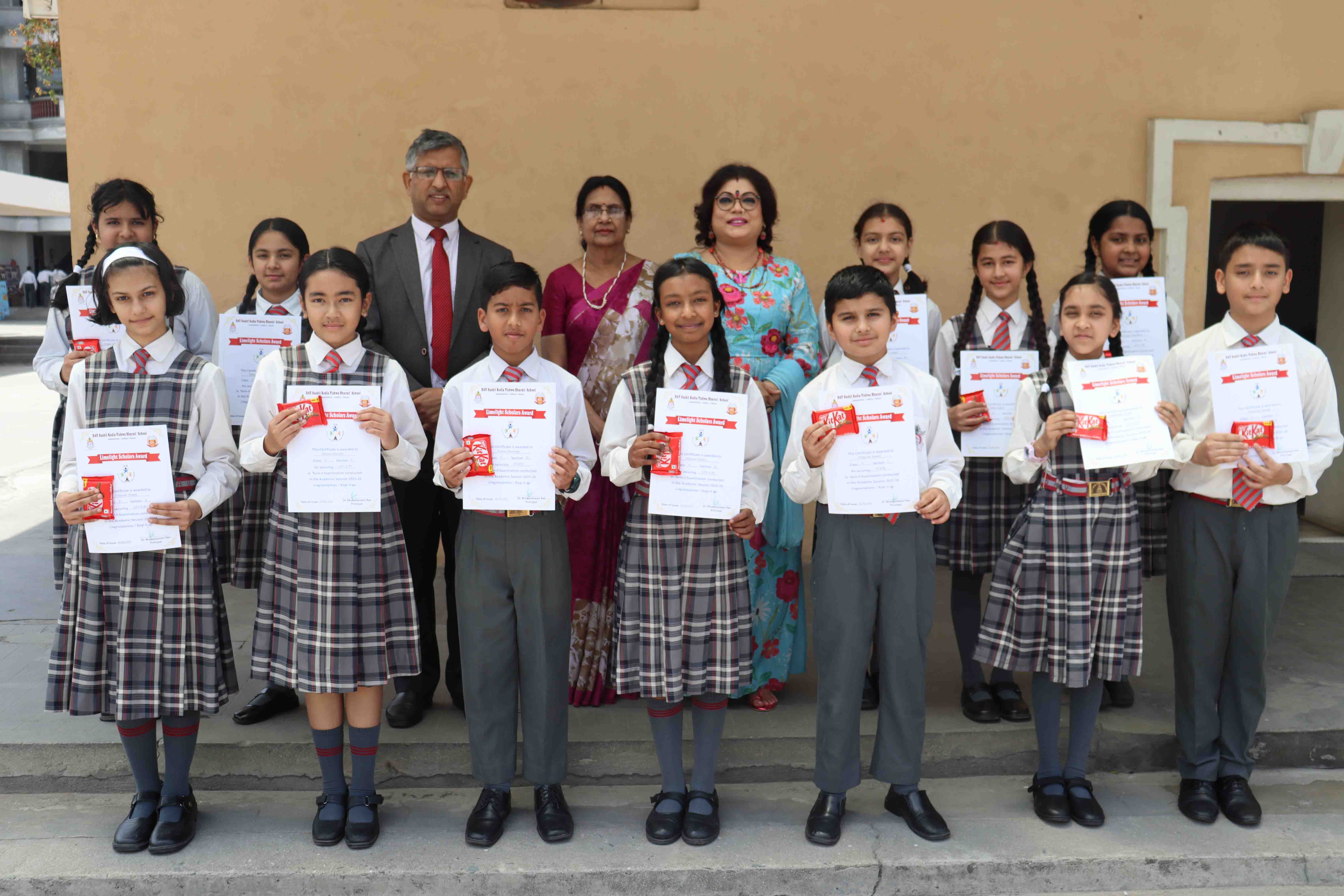 Toppers of the Final Examination 2025–26 Honoured with Limelight Scholars Award in Middle School
