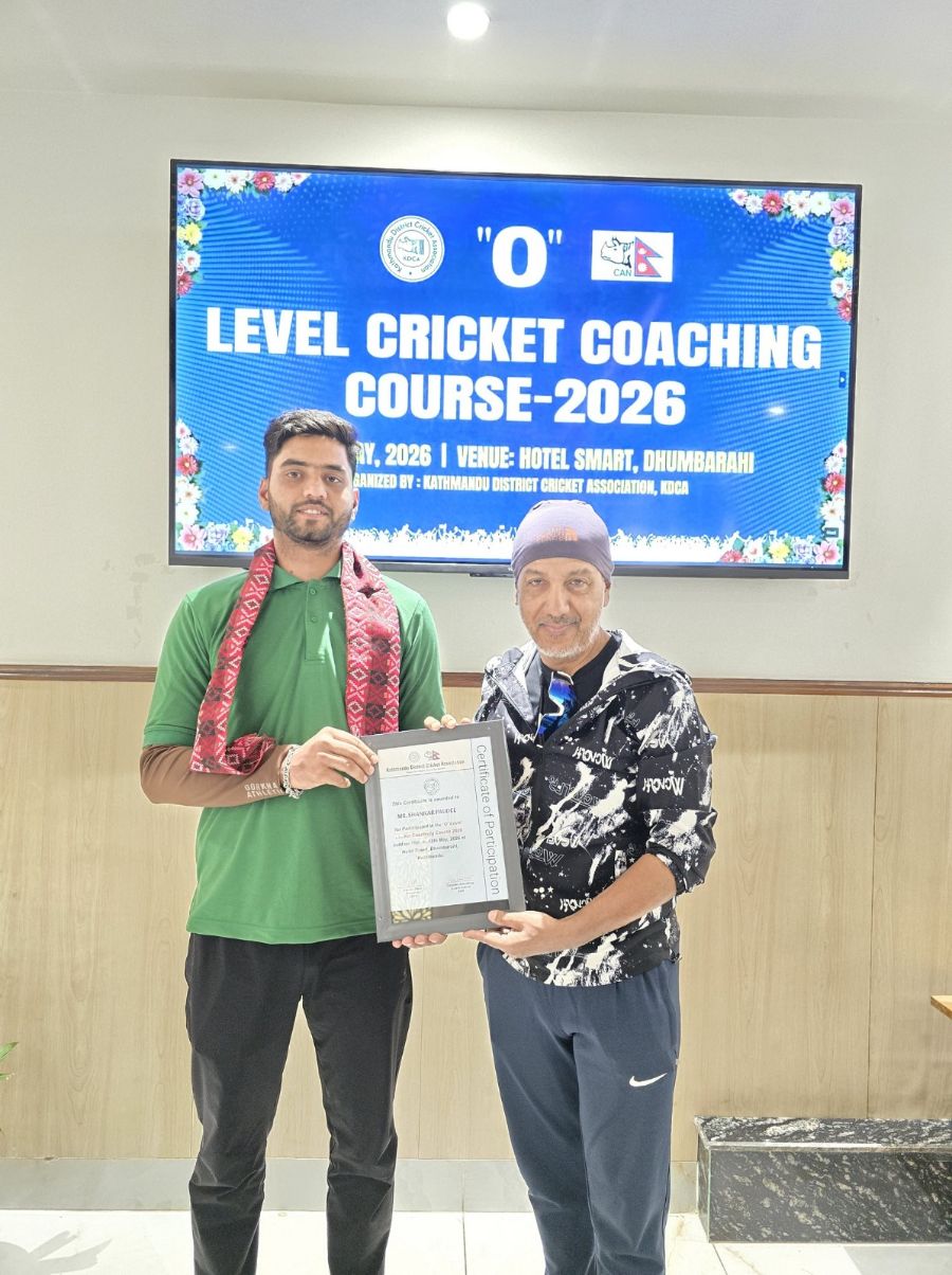 Mr. Shankar Poudel Successfully Completes ‘O Level Cricket Coaching Course – 2026’
