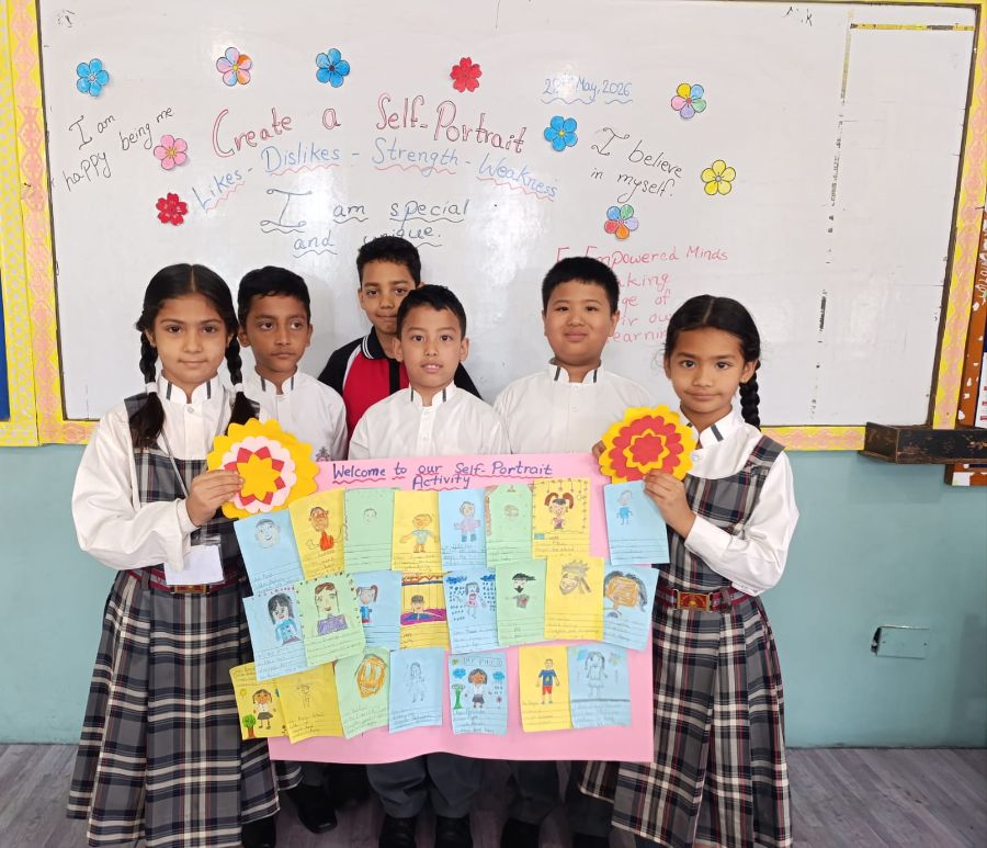 Grade III Students Participate in Self-Portrait Competition