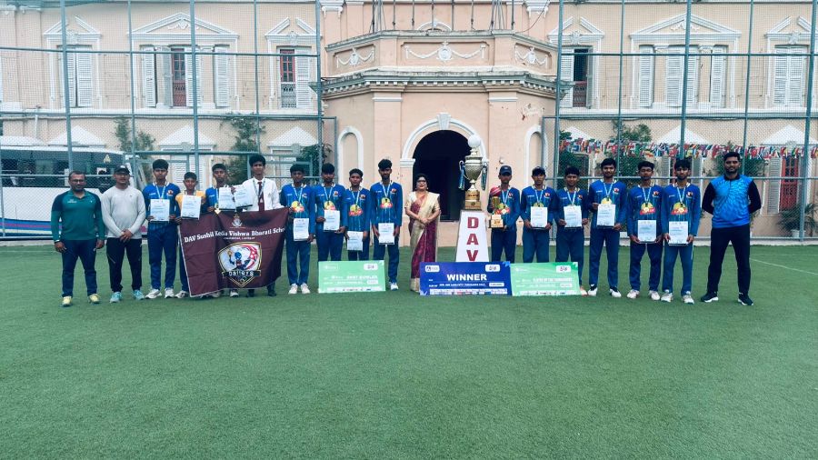 Celebrating the Victory of the U-16 Cricket Team at Home