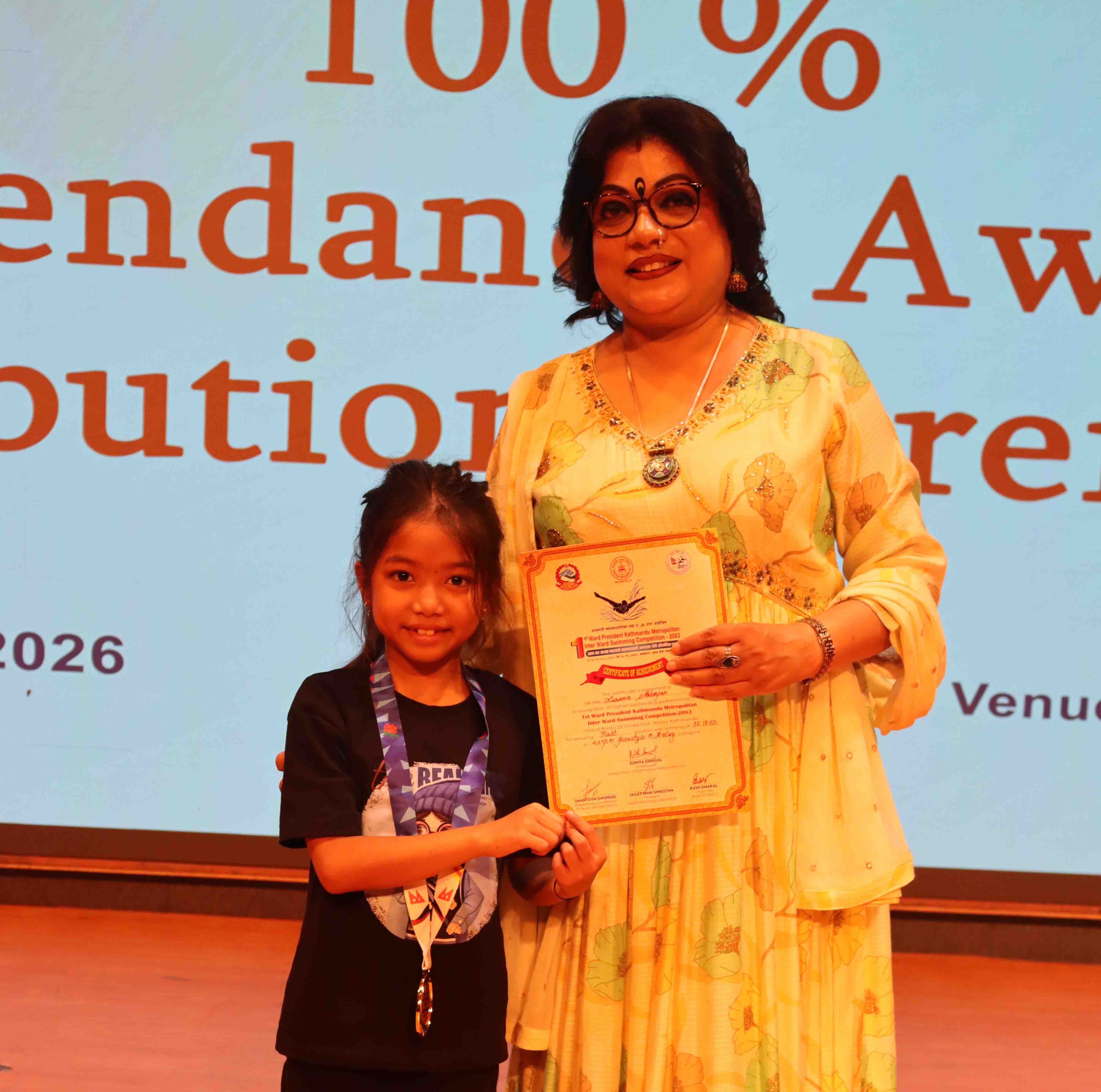 Xianna Maharjan Honoured at the School Award Ceremony