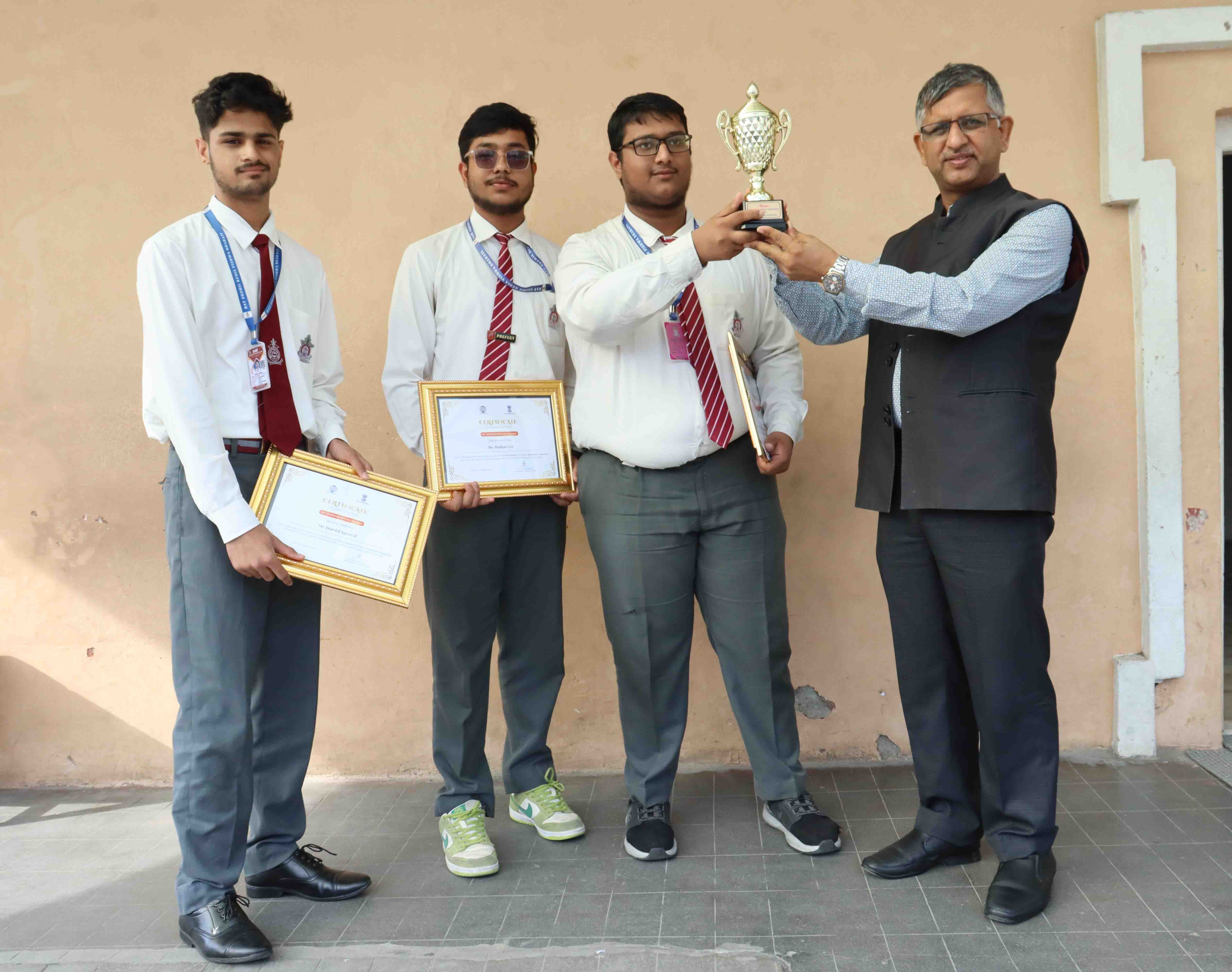 Achievers and Participants of Inter-School Competitions Celebrated for Their Victory and Participation in the Assembly