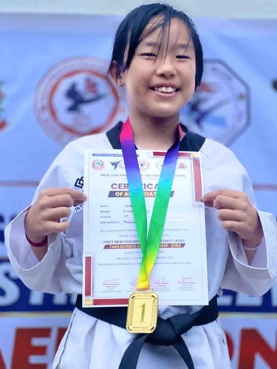 Akshunna Rai Secures First Place in District-Level Taekwondo Championship