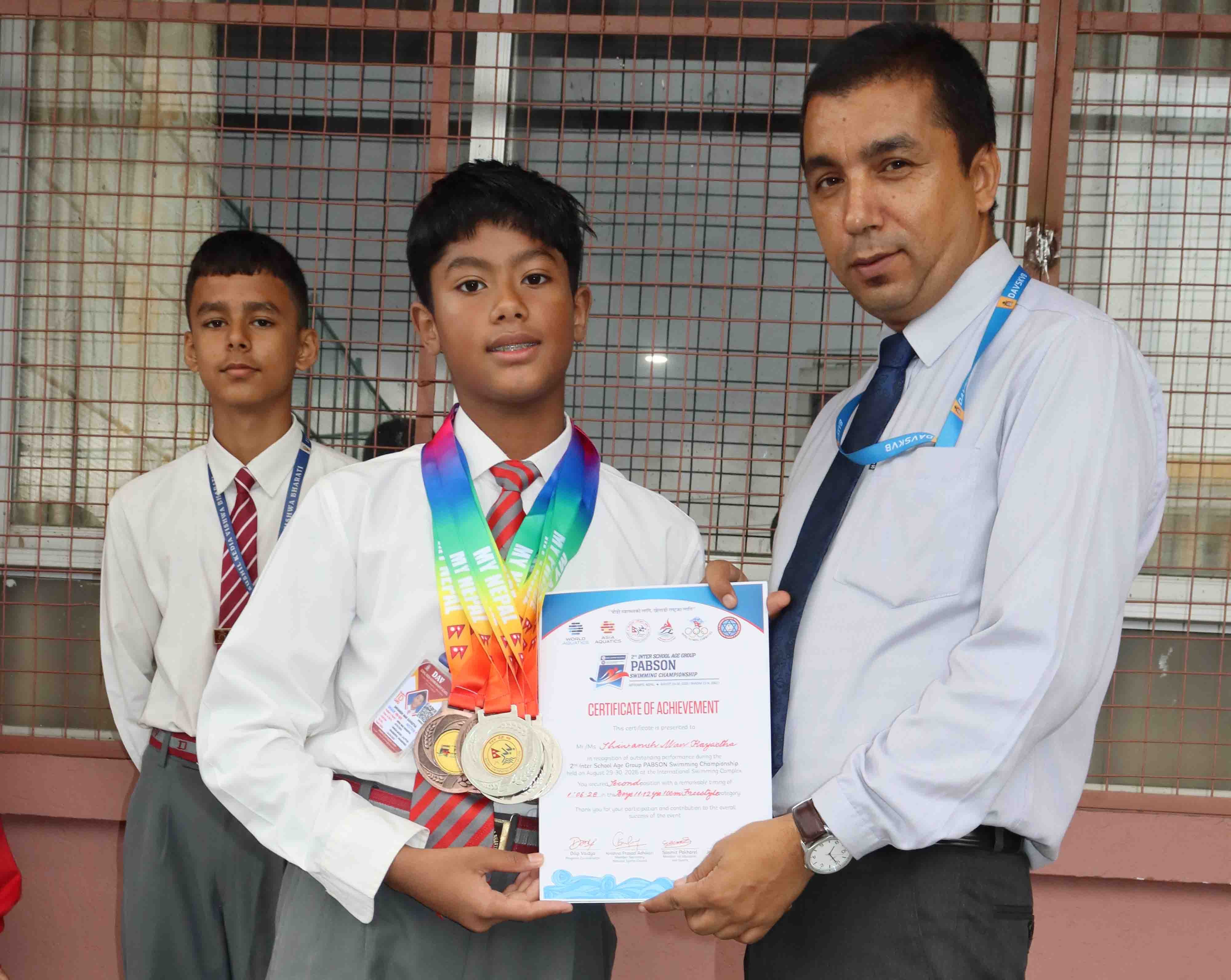 8 Medals for Shivansh Man Kayastha at the 2nd Inter-School Age Group PABSON Swimming Championship