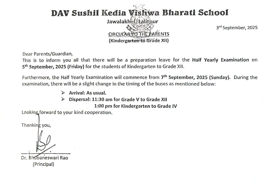 Circular for Preparation Leave