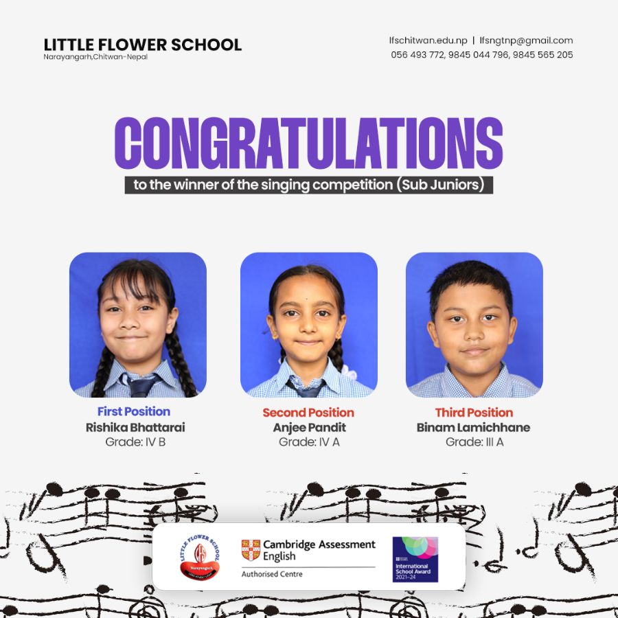  Winners- Singing Competition (Sub Juniors)